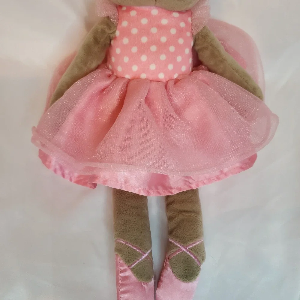 Spark Create Imagine Gray Bunny Rabbit Rattle Plush‎ Ballerina Doll Pink Dress